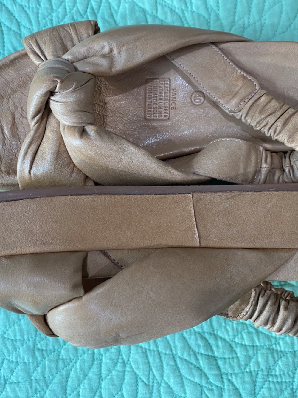Silent D PANCE Cognac Leather Platform Sandals - Picture 2 of 3